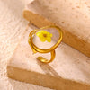 Heart Oval Eternity Flower Ring for Women Stainless Steel Gold Color Open Rings Summer Dopamine Jewelry - Image 11
