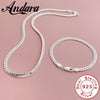 20-40CM Jewelry silver full sideways necklace bracelet set for women party jewelry - Image 1