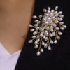 Pearl Flower Brooch Pin with Bouquet Style Accents - Image 1