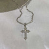 Shiny Crystal Zircon Cross Pendant Necklace for Women Girls Punk Silver Color Thin Chain Necklace Party Jewelry Birthday Gift - Image 6