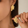Vintage Irregular Half Flower Stud Earrings for Women Elegant Geometric Metal Petals Piercing Earring Party Jewelry Gifts - Image 11