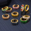 Colorful Cubic Zirconia Open Ring in Gold-Tone Stainless Steel - Image 32