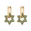 Star Gold Color Geometric Hoop Earrings For Women Zircon Female Drop Earrings Engagement Elegant Jewelry - Image 12