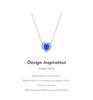 MODIAN Real 925 Sterling Silver Exquisite Blue Opal Heart Pendant Necklace For Women Fine Jewelry Romantic Anniversary Gifts