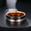 Somen Rings Men 8/6mm Tungsten Ring Black Brushed With Rose Gold Color Wedding Band Engagement Ring Men's Jewelry - Image 2