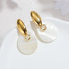 Exaggerated Gold-plated Stainless Steel Zircon Earrings Love Circle Acrylic Large Pendant Charming Women's Party Jewelry Gifts - Image 4