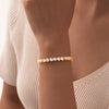Cubic Zirconia Chain Tennis Bracelet Women, Gold Plated CZ Link, Elegant Sparkling Stackable Statement Wrist Jewelry Gift - Image 5