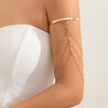 Boho Crystal Pendant Cuff Open Bangles for Women Wed Bridal Goth Tassel Link Arm Bracelets Party Jewelry Gift - Image 6