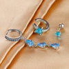 3PCS Stainless Steel Zircon Water Drop Hoop Earrings Set For Women Gold Plated Huggie Heart Earring Piercing Jewelry - Image 4