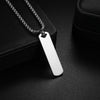 Stainless Steel Punk Square Pendant Necklace for Men Women Blank Bar Couples Necklaces Birthday Christmas Jewelry Gift - Image 4