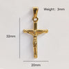 Jesus Cross Gold Plated Stainless Steel Pendant Necklace For Men Unisex Religious Jewelry Accessories - Image 3