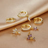 3PCS Horse eyes Pendant Piercing Earrings Set For Women Stainless Steel Zircon Ear Studs Earring Jewelry - Image 5