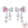 Silver Elegant Sparkling Lucky Clover Hoops Earring For Women Jewelry Simple Colorful Flower Love Gift - Image 11