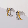 Punk Gold Plated Silver Color Mixing Metal Criss-cross Earrings for Women Geometric Small Ear Bone Aros Huggie Hoops Jewelry - Image 8