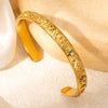 Classic Stainless Steel Moon Star Sun Bangle Bracelet Stylish Metal Open Wrist Bracelets For Women Party Gift - Image 5