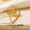 Hollow Heart Open Ring in Stainless Steel Adjustable - Image 22