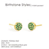 Birthstone Pierced Earrings Zirconia Earrings Stainless Steel Jewelry Birthday Gift - Image 12