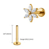 Titanium 16G Marquise Flower CZ Labret Stud Helix Conch Cartilage Tragus Flat Back Piercing Body jewelry - Image 16