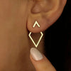 Minimalist Geometric Square Detachable Triangles Stud Earrings for Women Jewelry Accessories Party Gifts - Image 8