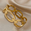Circular Link Cuff Bracelet with Gold-Tone Finish - Image 3