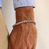 Punk Men Snake Link Chain Bracelets, Black Silver Color Twisted Stainless Steel Glossy Chain Bracelet, Comfort Wear Jewelry - Image 2