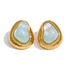 Candy Multi-Color Resin Acrylic Heart Stud Earrings Golden Stainless Steel Jewelry Blue White Pink Purple Green - Image 8