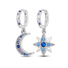 Silver Color Earrings Blue Zircon Stars Moon Irregularity Earrings For Woman Birthday Jewelry Gifts - Image 15