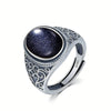Vintage Silver Ring Tiger's Eye Stone 10 14MM Retro Style Large Stone Finger Rings Jewelry for Men - Image 7
