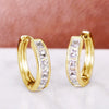 Gold Color Plated Stainless Steel Round Circle Earrings for Women Cubic Zirconia Hoop Earrings Jewelry - Image 3