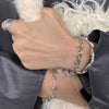 Silver Punk Bangle Pearl Star Love Heart Geometric Golden Bracelet For Woman Girl Jewelry Gift - Image 2