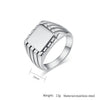 15mm Glossy Square Signet Ring for Men Stainless Steel Ring Jewelry - Image 3