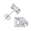 Gold Emerald&Pear Cut Cubic Zirconia Stud Earrings For Women Two Stone Ear Studs Party Wedding Jewelry Gift - Image 8