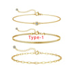 3pcs Gold Plated Stainless Bracelet Sets for Women Girls Snake Chain Cuban Link Cuff Bangle Stackable Bracelets - Image 9
