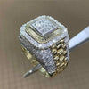 Domineering Gold Color Hip Hop Ring for Men Women Inlaid White Zircon Stones Punk Wedding Ring Jewelry - Image 6