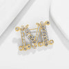 Zircon Inlaid Letter M Brooch Charm Women's Brooch Party Jewelry Accessories Gift - Image 3