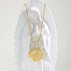 Round Zircon Virgin Mary Locked Pendant Necklace for Women, No Photo, Adjustable Link Jewelry - Image 3