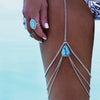 Boho Crystal Agate Leg Thigh Chain Drop Stone Tassel Multi-layer Leg Chain Anklet for Women Seaside Vacation Beach Jewelry - Image 3