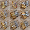 Stainless Steel Zircon Creative Bangles Bracelets For Women Bowknot Leaf Twist Wristband Wide Jewelry - Image 1