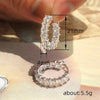 Princess Square Cubic Zirconia Hoop Earrings Ear Circle Earrings for Women Versatile Female Jewelry - Image 6