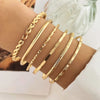 6Pcs/Set Simple Gold Color Multilayer Bracelets Set For Women Twist Smooth Surface Bangle Jewelry Party Gift - Image 1