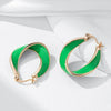 Black Enamel Hoop Earrings For Women Rose Gold Color Girl Party Accessories Wedding Eardrop Jewelry - Image 5