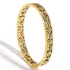 Stainless Steel Hollow Flower Rhinestone Cuff Bangle - Image 8