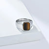 Vintage Stainless Steel Tigers Eye Balck Stone Signet Ring for Men - Image 4