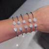 tear drop cubic zirconia cuff bangle bracelet elegance women gift simple wire adjust Romance open bangles - Image 3
