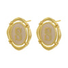 Enamel A-Z 26 Initial Letter Stud Earrings for Women Vintage Gold Plated Hollow Alphabet Oval Earrings Charm Jewelry - Image 22
