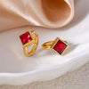 316L Stainless Steel Heart Water Drop Square Zircon Hoop Earrings For Women Men Personality Design Jewelry Gifts - Image 13