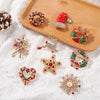 18Styles Christmas Xmas Brooches Lapel Pin Crystal Santa Snowman Wreath Elk Bells Tree Jewelry Happy Year Gift for Friends - Image 1