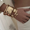 Exaggerated Irregular Chunky Cuff Bangle Bracelets for Women Simple Glossy Metal Jewelry Party Office Wrist Gift Accessories - Image 4