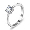 Simple Design Silver Color Women Rings Classic Wedding Engagement Accessories with Clear Cubic Zircon Stone - Image 1
