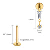 Titanium Baguette Cartilage Earring 16G CZ Dangle Helix Earlobe Labret Stud Flat Back Piercing Jewelry - Image 21